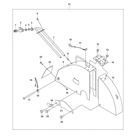 Blade Guard Assembly for Husqvarna FS600 E Floor Saw