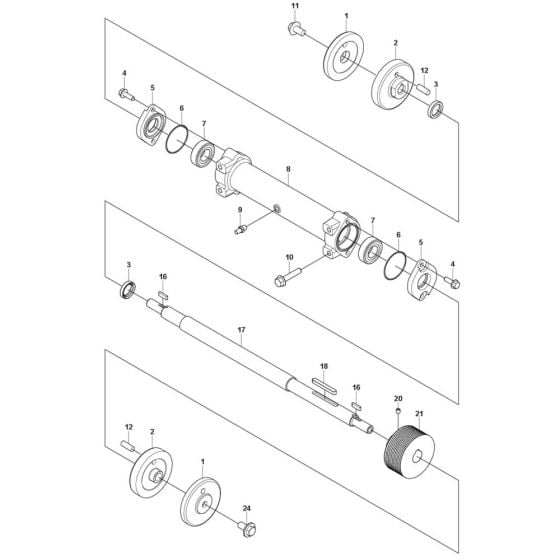 Blade Shaft Assembly for Husqvarna FS600 E Floor Saw