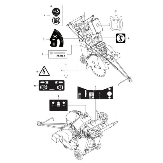 Decals for Husqvarna FS600 E Floor Saw