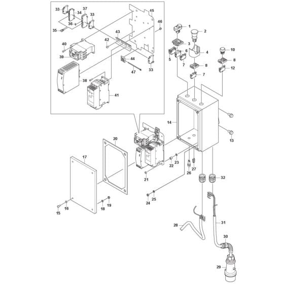 Electric Box Assembly for Husqvarna FS600 E Floor Saw