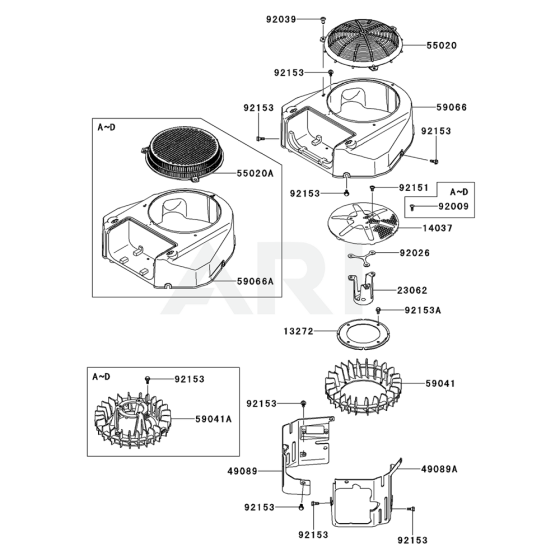 Cooling Equipment for Kawasaki FS600V Engine