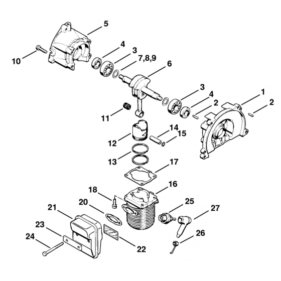 Stihl FS61 Crankcase Cylinder Assembly