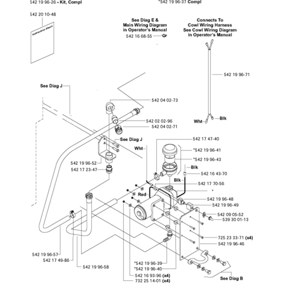 Water Pump Kit Assembly for Husqvarna FS6600 Floor Saw