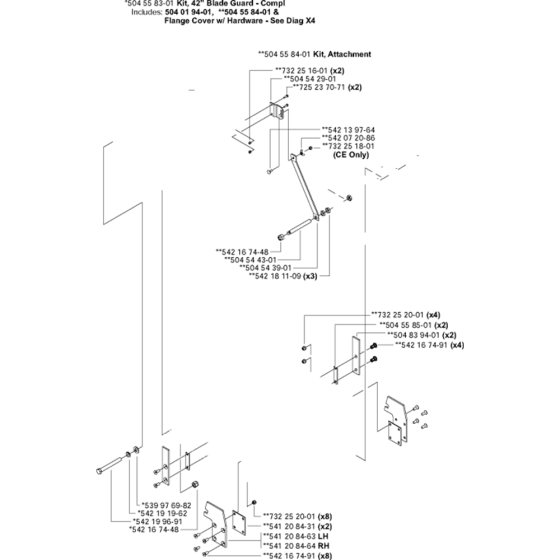 Blade Guard Attachment - 42” Assembly for Husqvarna FS6600 D Floor Saw