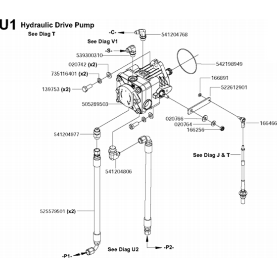 Hydraulic Drive Pump Assembly for Husqvarna FS6600 JD T3 Floor Saw