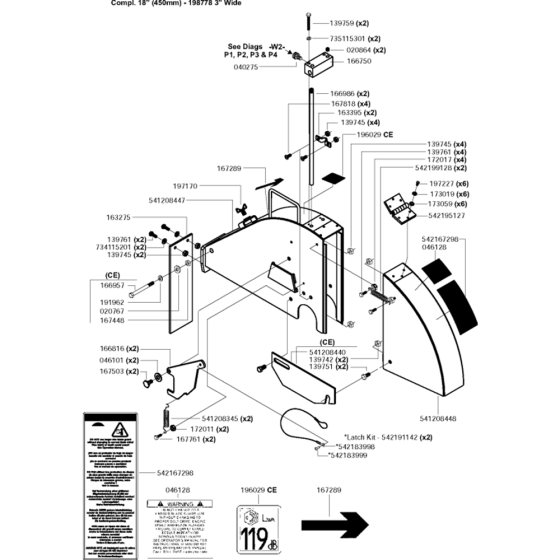 Blade Guard - 18" Assembly for Husqvarna FS6600 JD T3 Floor Saw