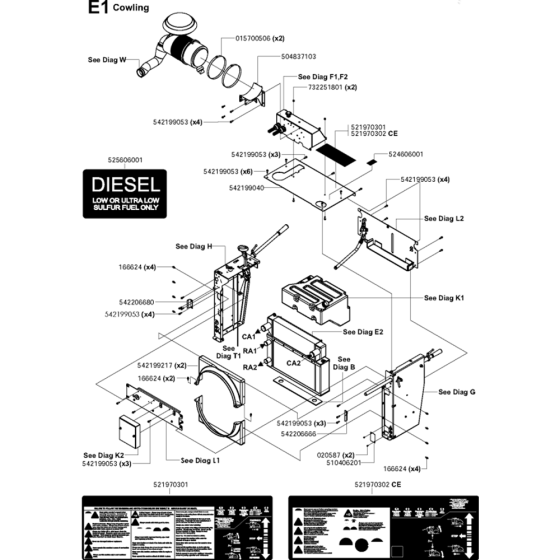 Cowling Assembly for Husqvarna FS6600 JD T3 Floor Saw