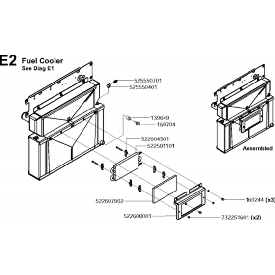 Fuel Cooler Assembly for Husqvarna FS6600 JD T3 Floor Saw