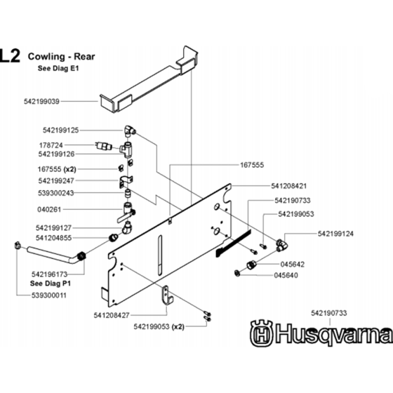 Cowling - Rear Assembly for Husqvarna FS6800 YAN T3 Floor Saw