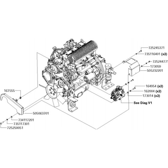 Belt Guard, Hydrulic Pump and Alternator Cover Assembly for Husqvarna FS6800 YAN T3 Floor Saw