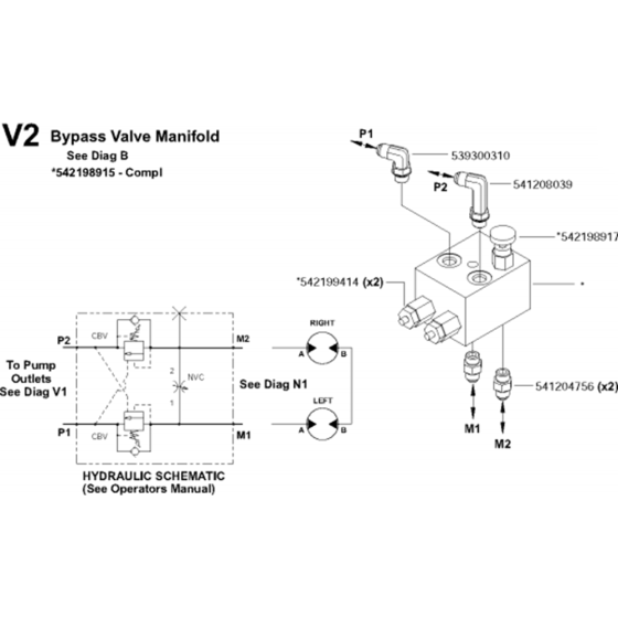 Bypass Valve Manifold Assembly for Husqvarna FS6800 YAN T3 Floor Saw