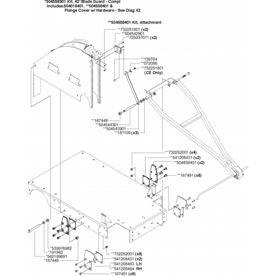 Blade Guard Attachment - 42” Assembly for Husqvarna FS6800 YAN T3 Floor Saw