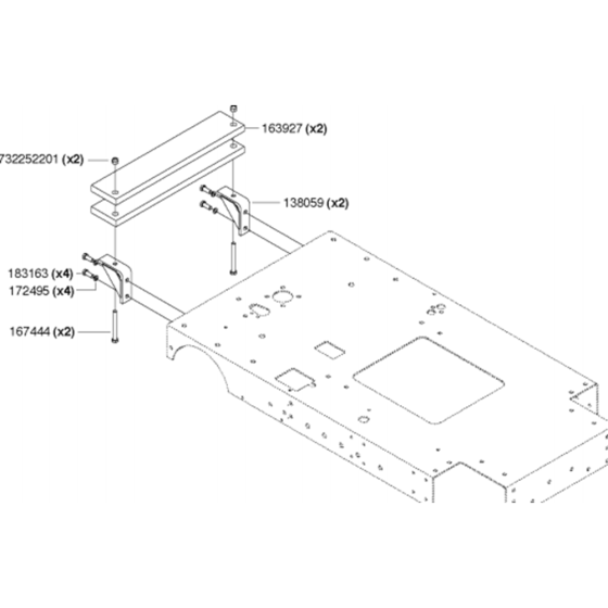 Weight Kit- 42” Assembly for Husqvarna FS6800 YAN T3 Floor Saw