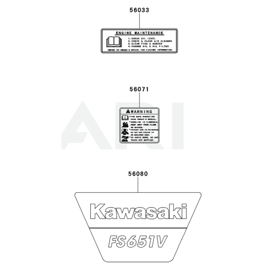 Label for Kawasaki FS691V Engine