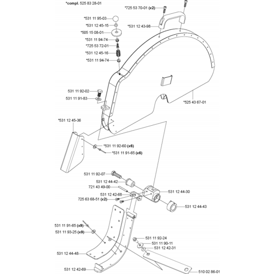 Guards Assembly for Husqvarna FS700 EX Floor Saw