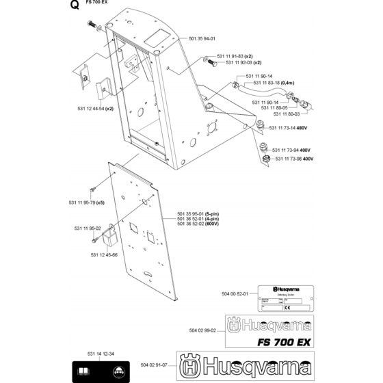 Chassis / Frame Assembly for Husqvarna FS700 EX Floor Saw