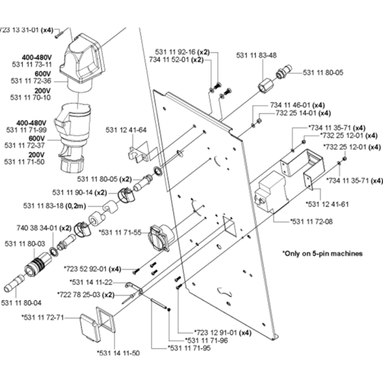 Back Cover-2 Assembly for Husqvarna FS700 EX Floor Saw