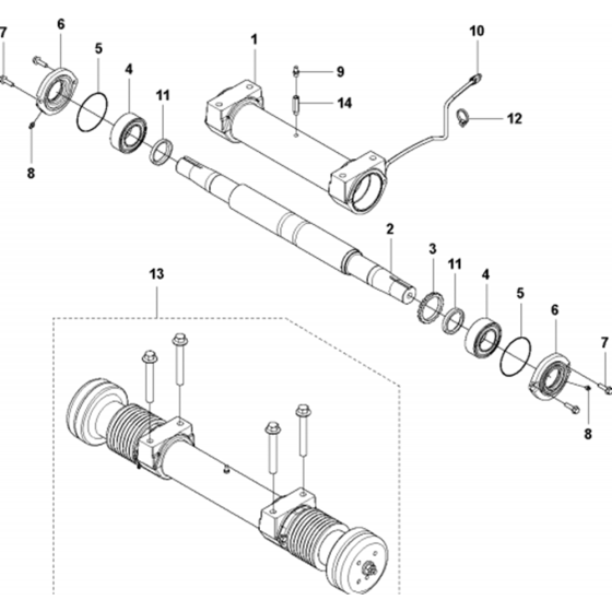 Blade Shaft Assembly for Husqvarna FS7000 DL Floor Saw