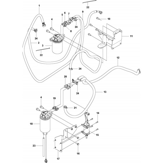 Fuel System Assembly for Husqvarna FS7000 DL Floor Saw