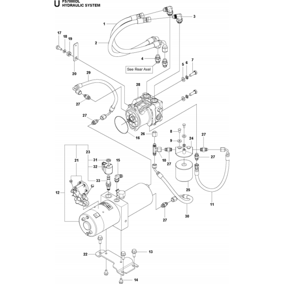 Hydraulic System Assembly for Husqvarna FS7000 DL Floor Saw