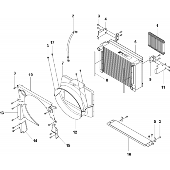 Radiator Assembly for Husqvarna FS7000 DL Floor Saw