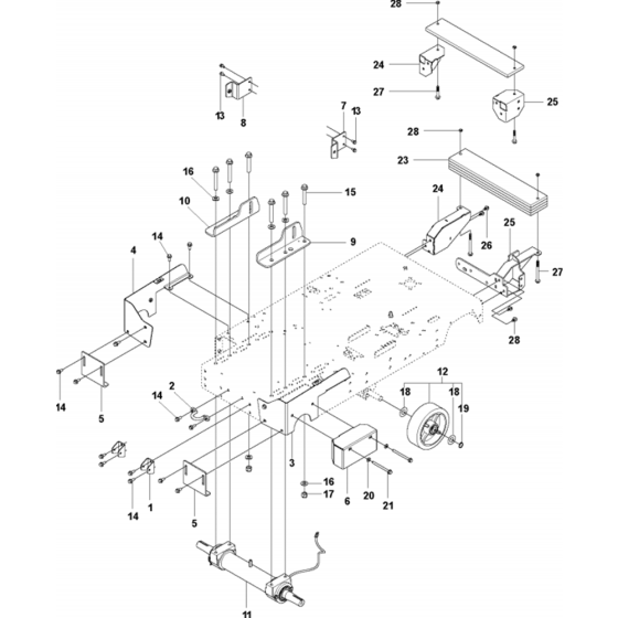 Base Plate 48" Assembly for Husqvarna FS7000 DL Floor Saw