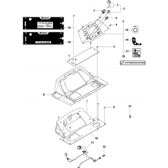 Control Panel Assembly for Husqvarna FS7000 DMT Floor Saw