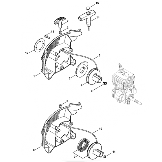 Stihl FS70 Rewind Starter Assembly