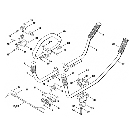 Stihl FS80 Handlebar Assembly