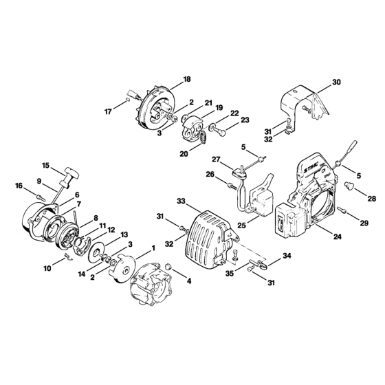 Stihl FS80 Rewind Starter Assembly