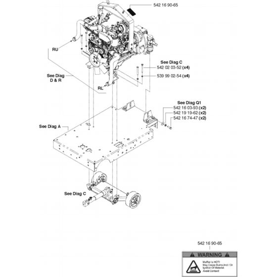 Engine Plate Assembly for Husqvarna FS8400 Floor Saw