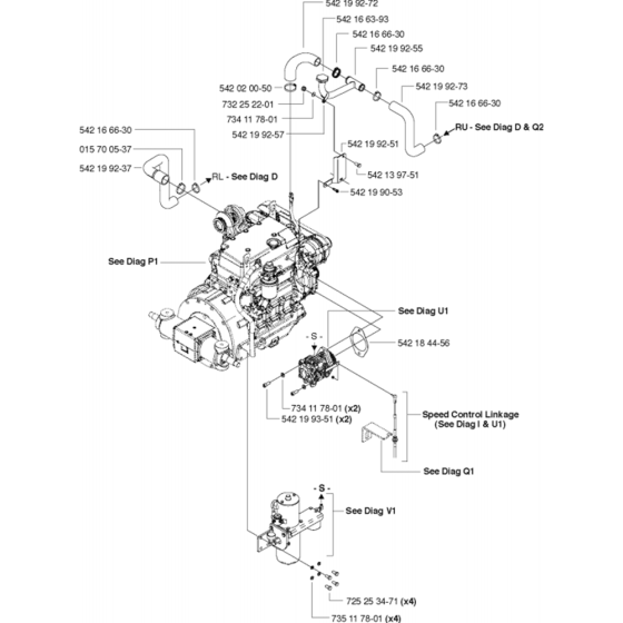 Engine Cooling & Pumps Assembly for Husqvarna FS8400 Floor Saw