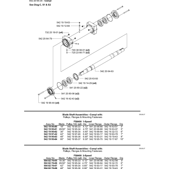 Blade Shaft Tube Assembly for Husqvarna FS8400 Floor Saw