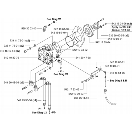 Hydraulic Drive Pump Assembly for Husqvarna FS8400 Floor Saw