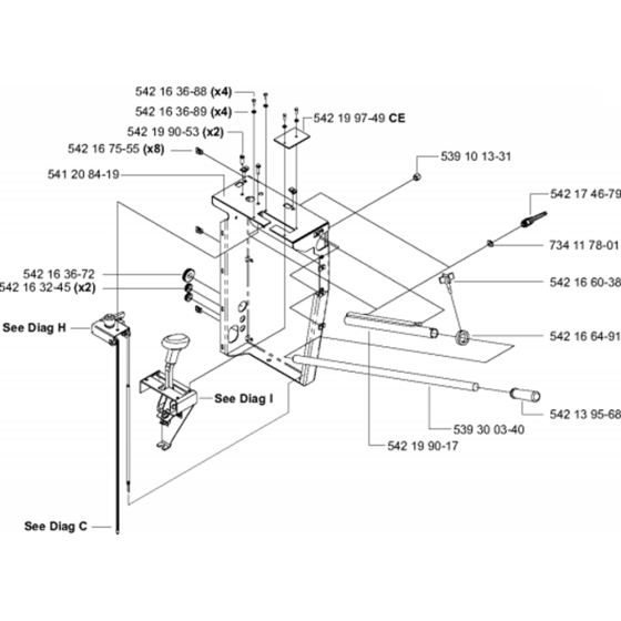 Cowling Side - R.H. Assembly for Husqvarna FS8400 Floor Saw