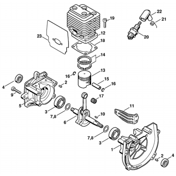 Stihl FS88 Crankcase Cylinder Assembly