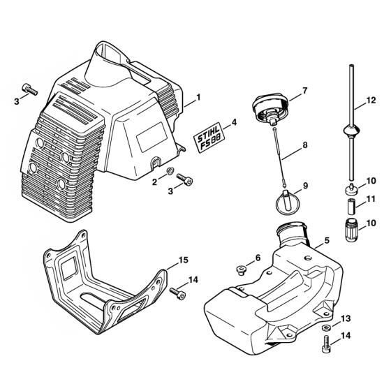 Stihl FS88 Machine Cover Assembly