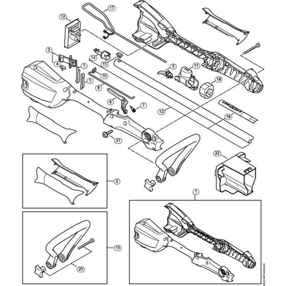 Handle Housing Assembly for Stihl FSA 56 Powerhead Cordless Grass Trimmer