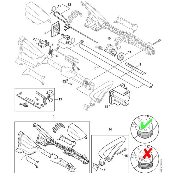 Handle housing for Stihl FSA 57 Cordless Brushcutter