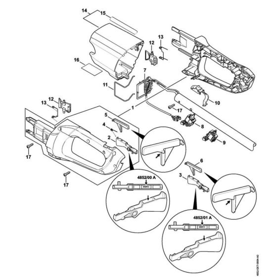 Handle housing, Cover for Stihl FSA 85 Cordless Brushcutter