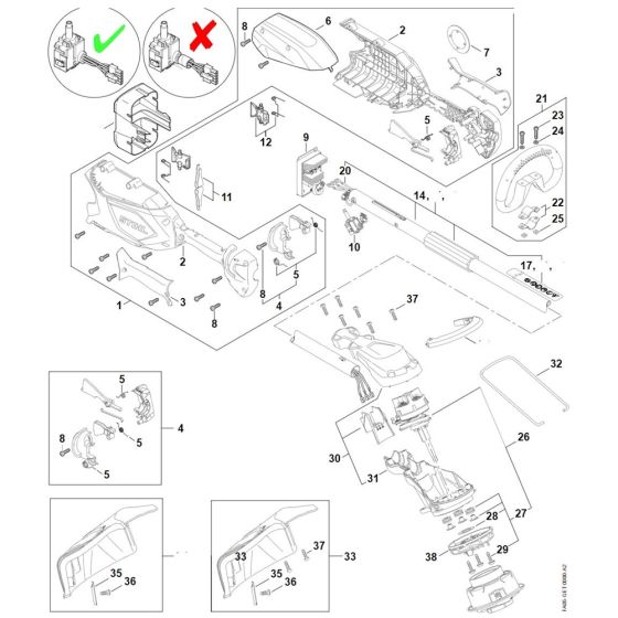 Spare parts (SN. to 443467381) for Stihl FSA 86 R Cordless Brushcutter