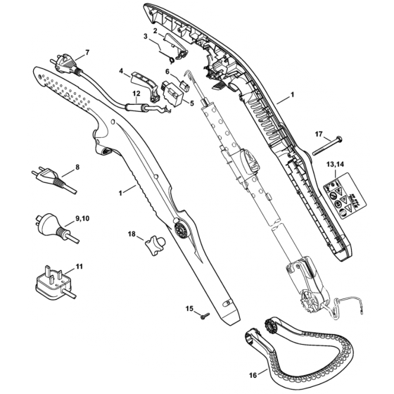 Stihl FSE52 Handle Housing Assembly