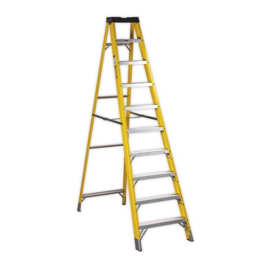 Fibreglass Step Ladder 9-Tread EN 131 Sealey Part No. FSL10