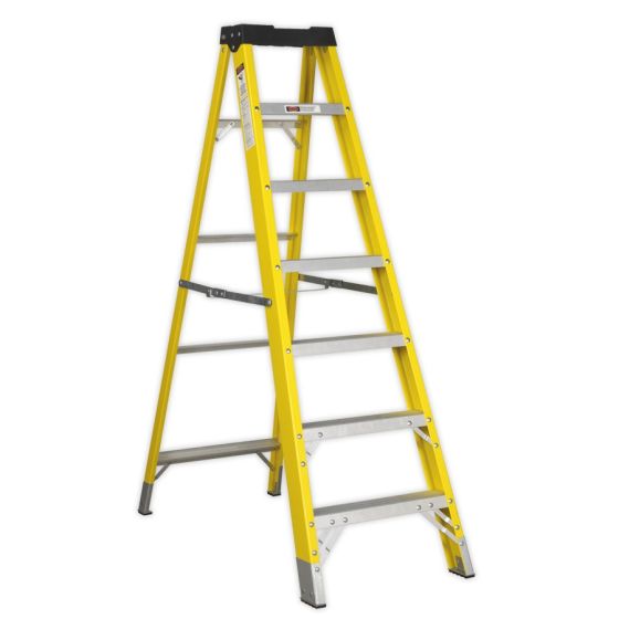 Fibreglass Step Ladder 6-Tread EN 131 Sealey Part No. FSL7