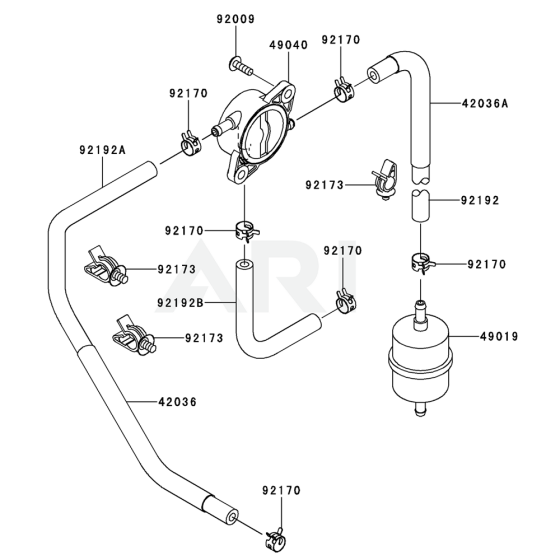 Fuel Tank / Fuel Valve for Kawasaki FT651V Engine