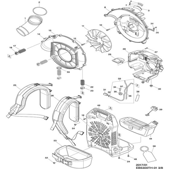 Fuel Tank Assy for Makita EB5300TH Backpack Blower