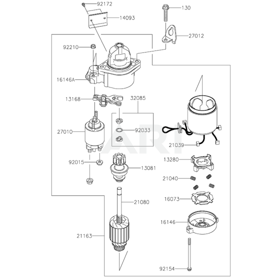 Starter for Kawasaki FX730V Engine