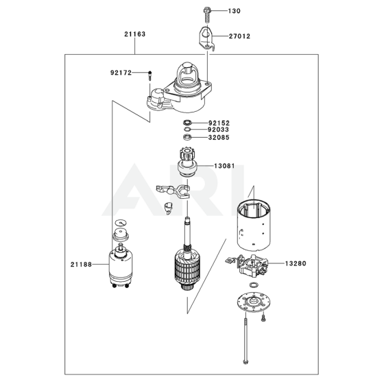 Starter for Kawasaki FX801V Engine