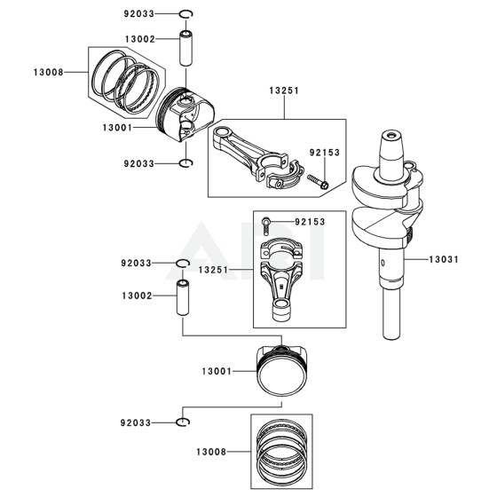 Piston / Crankshaft for Kawasaki FX850V Engine