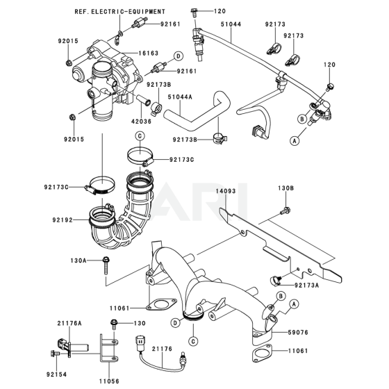 Throttle Equipment for Kawasaki FX850V Engine